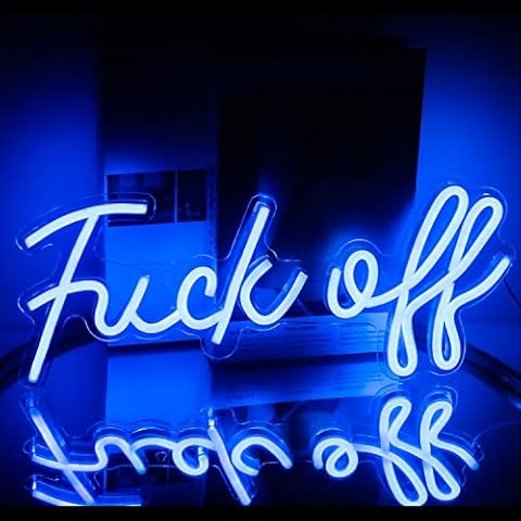 Fuck Off Blue LED Neon Sign for Bedroom Cover