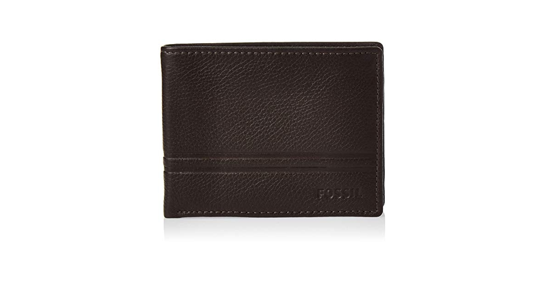 Fossil Men's Wilder Leather Bifold Wallet, Dark Brown at