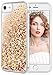 WLOOO Cover per iPhone SE 2022/2020, iPhone 6/6s/7/8 Cover, Glitter Bling Liquido Custodia Sparkly Luccichio Ragazze Donne TPU Silicone Protettivo Morbido Brillantini Quicksand Case (Oro Argento)