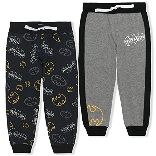 Batman Boys’ 2 Pack Jogger Pants For Toddler And Little Kids – Grey/Black #TOP18