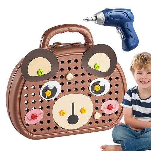 Kit de caja de herramientas para niños - Trabajo de Workbench, Early Builder Play Tools | 10.24x2.44x9.84 Pulgadas Conjunto de tornillos eléctricos, Conjunto de construcción de ingeniería de