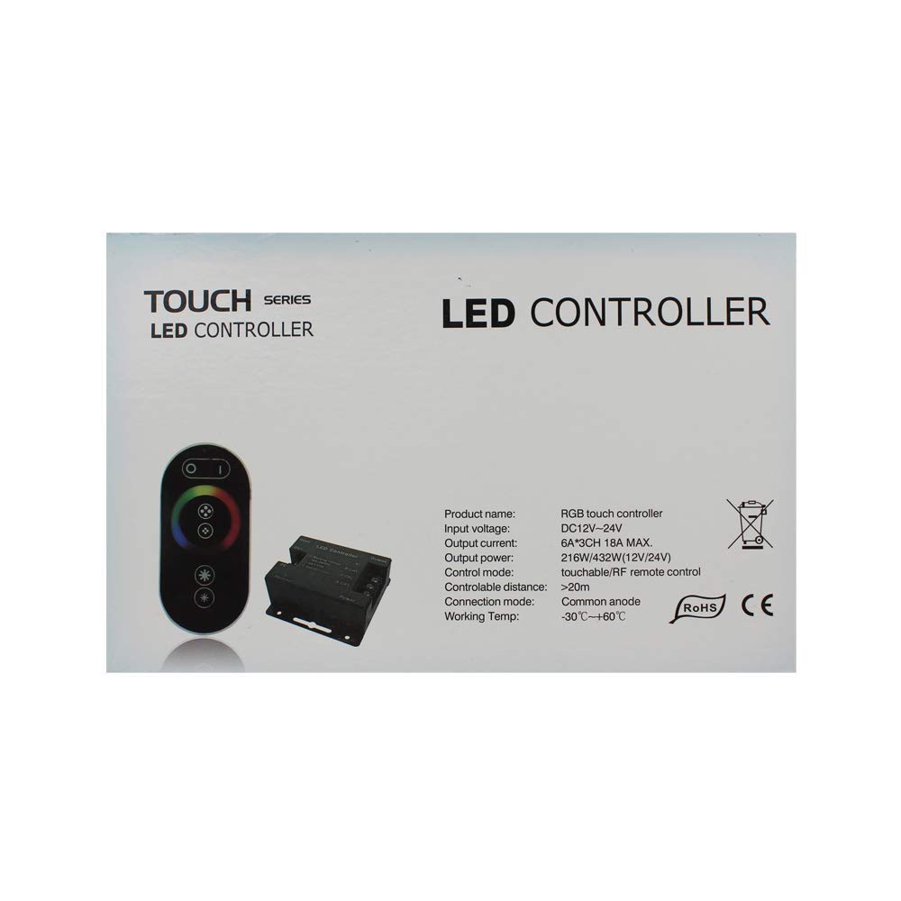 PB-Versand RGB LED Touchdimmer Dimmer 12V - 24V Schalter zum dimmen Touch-Technik Regler Dimmschalter für Streifen Strip Lichtleisten LED-Leisten (Packung mit 2)