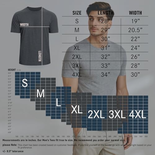 Image of Mens T-Shirts Crew Neck Shirts Athletic Fitted Plain Basic Tees Soft Cotton Blend Comfort T Shirts for Men