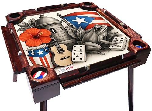 Mesa profesional de dominó diseño cultural puertorriqueño miniatura 2