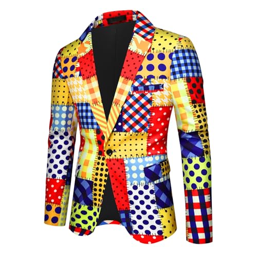 Mens Suit Jacket Floral Printed Two Button Casual Blazer Sports Coat X07