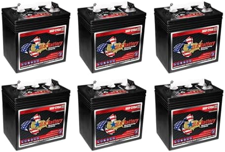 Set of 6 | US Battery US1800XC2 6 Volt 208Ah Deep Cycle Golf Cart...