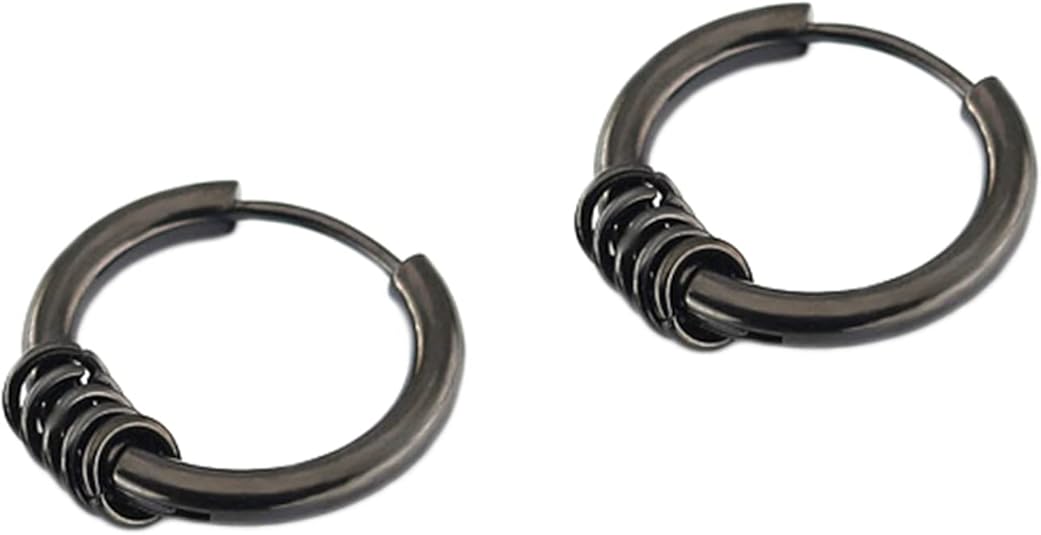 Pure Grey Orecchini A Cerchio Unisex In Titanio Satinato &ndash; 089