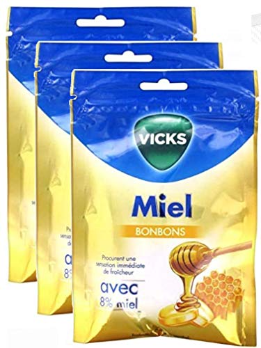 Bonbons au Miel 72 g Vicks - Lot de 3 Paquets de 72g (3)