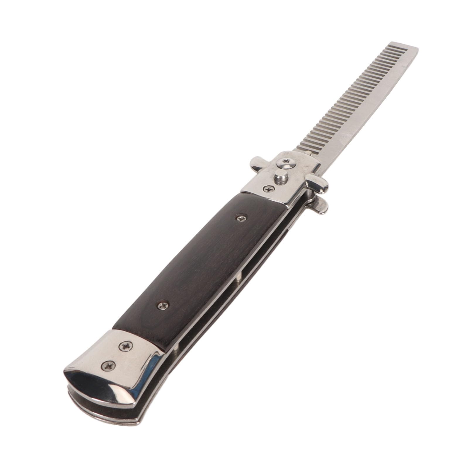 Switchblade Comb for Men, Automatic Push Button Pocket Folding Flick Oil Hair Comb for Hair Beard Moustache, Spring Jump Brush Salon Beauty Tool