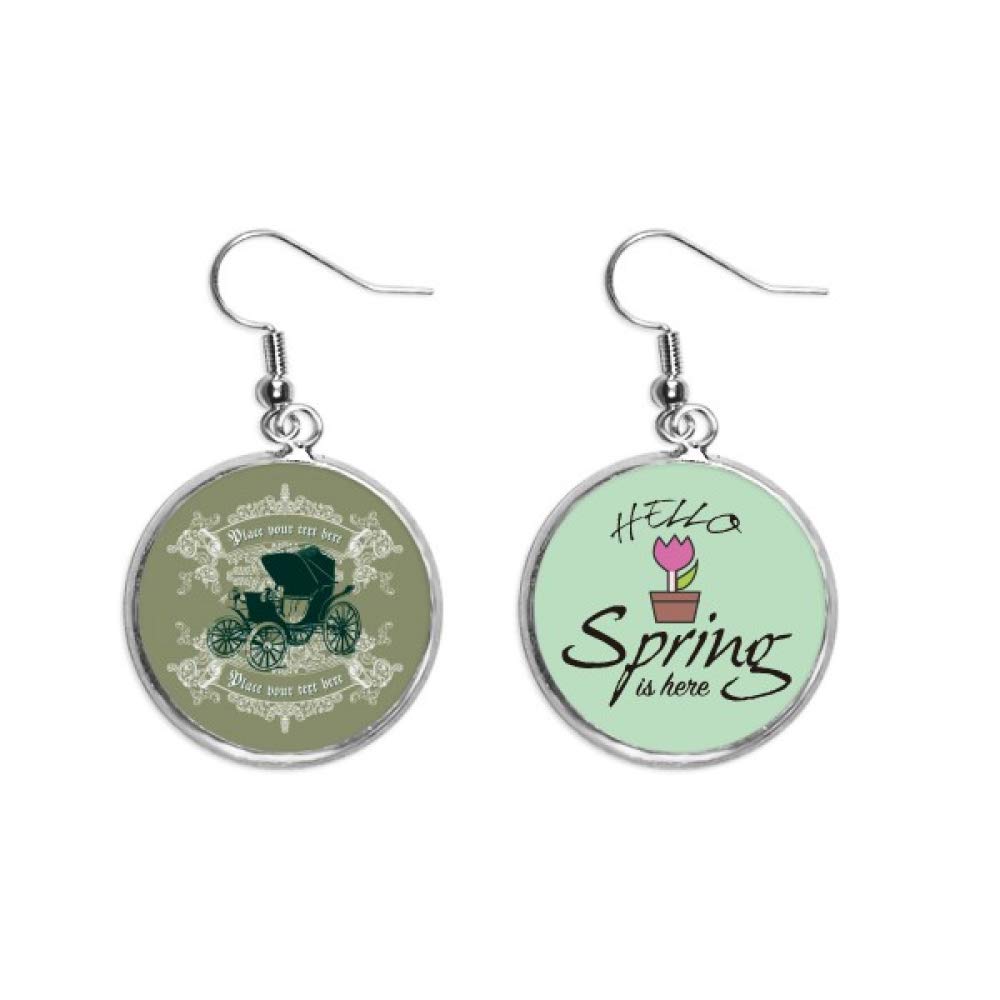Bijoux saison printemps voitures classiques vert foncé fleurs contre le look terne - 5