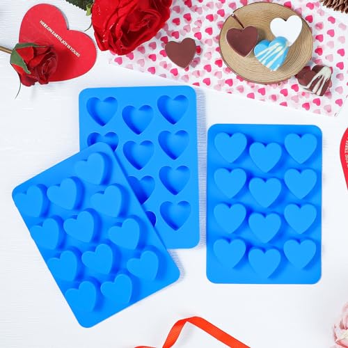 Moule à chocolat en forme de cœur Webake durable en silicone bleu - 7