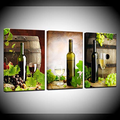 Peinture de raisin triptyque mural grand format pour décorer le salon