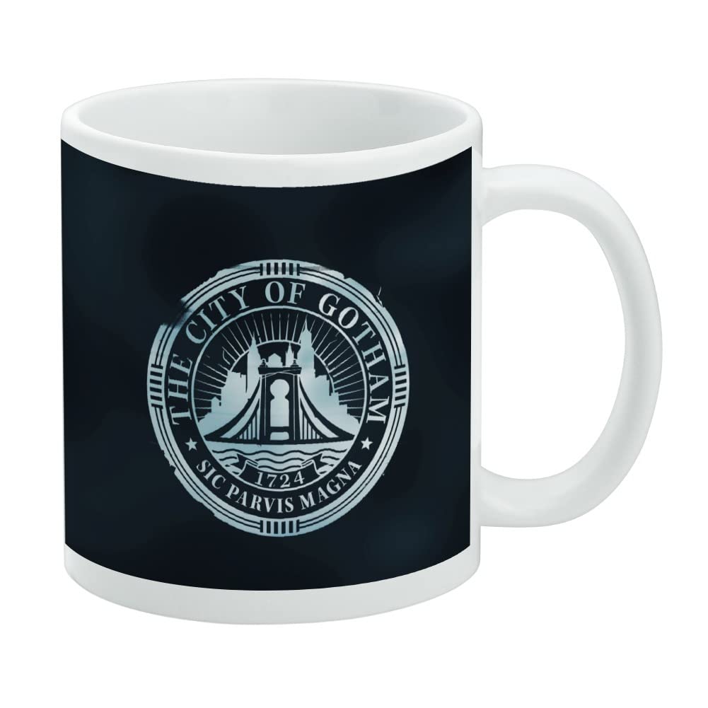 The Batman Gotham City Seal Ceramic Coffee Mug, Novelty Gift Mugs for Coffee, Tea and Hot Drinks, 11oz, White