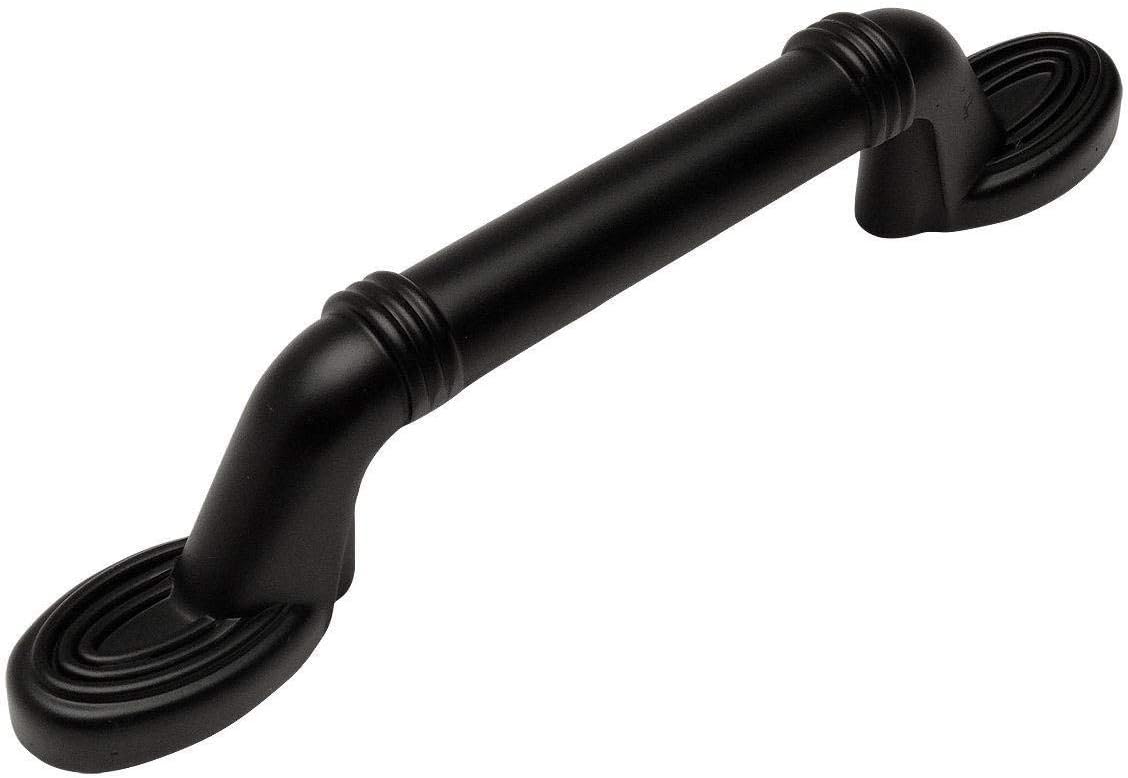 Cosmas 10 Pack 4577FB Flat Black Cabinet Hardware Handle Pull - 3" Inch (76mm) Hole Centers