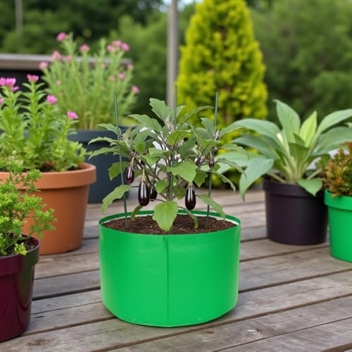 Image of HDPE UV Treated 340 GSM Plant Growing Bags for Terrace Gardening Easy to Use 24 x 12 Inch - Pack of 2