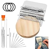 Knit Patch Kit PatchMaker 2.0, Portable Darning Loom for Beginners, Knitpatch Kit for Holes Repair on Socks, Clothes & Jeans, Patchwork Weaving Tool Set for Quickly Sewing Repair(14 Hooks)