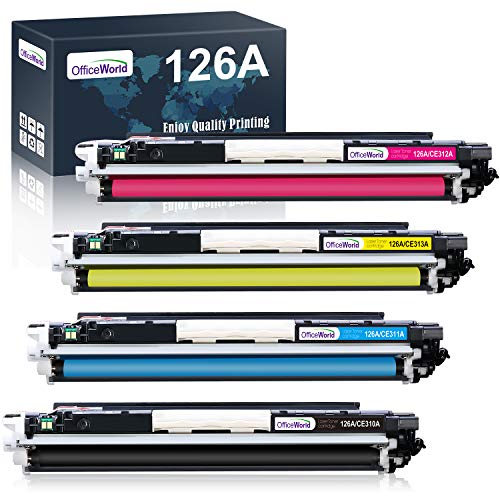 OFFICEWORLD Compatible HP 126A CE310A CE311A CE312A CE313A Toner Cartuchos para HP LaserJet Pro 100 color MFP M175 M175A M175nw M176 M176FN M177 M177FW CP1020 CP1025 CP1025nw TopShot M275 M275NW