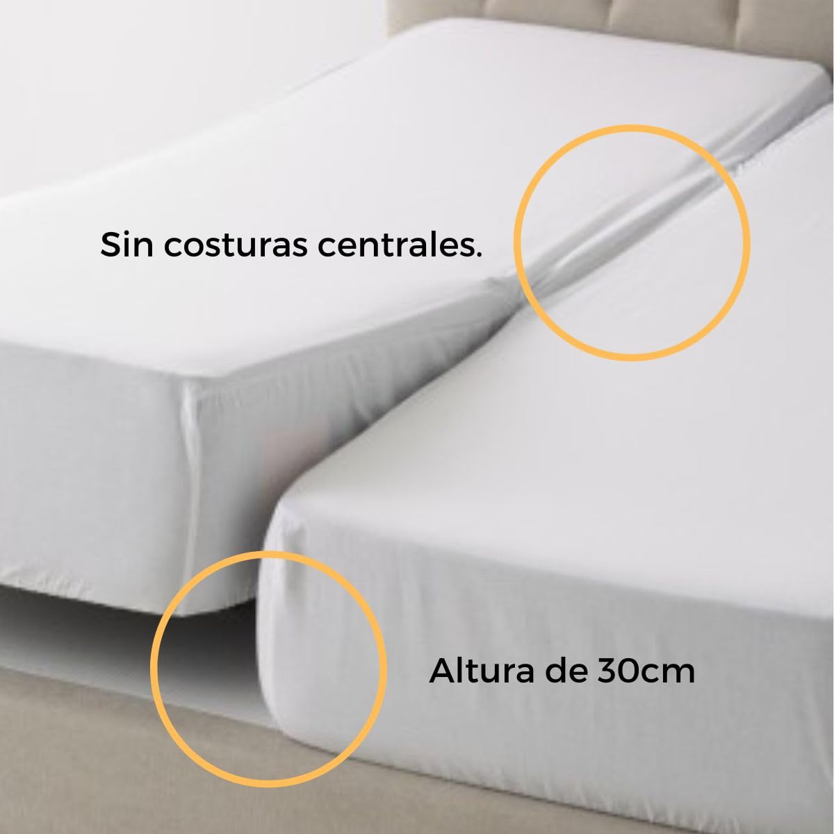 CAÑETE - Sábana Bajera Lisa Cama ARTICULADA Cama 180 - Color Blanco