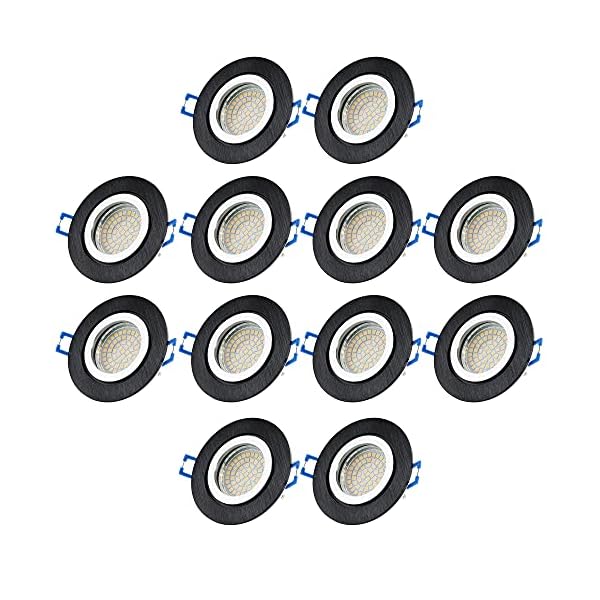 Sweet Led, 12er Sparpack, IP44 Alu,Feuchtraum Badezimmer, Bad/Einbauleuchte,Aluminium, inkl.GU10 3W LED, Klickverschluß…