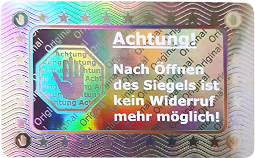 Sceaux hologrammes 3D argent brillant 40x25mm autocollants de sécurité par lot de 500