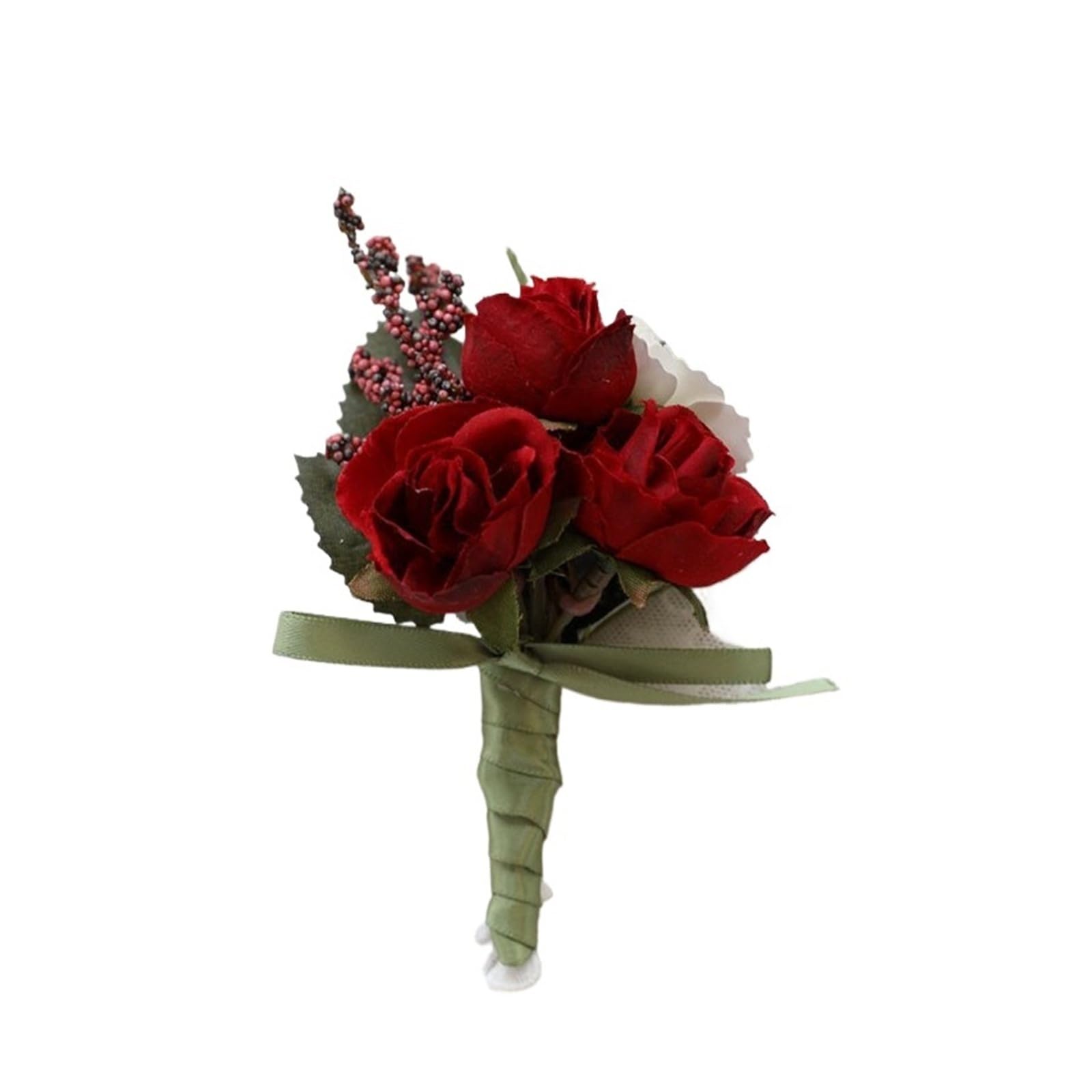 Wedding boutonniere Groom Boutonniere Man Pin Suit Corsage Bridal(Green)