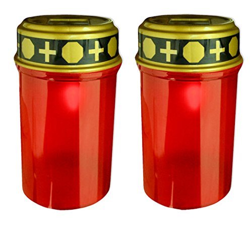 Preisvergleich Produktbild 2 x Solar-LED-Grablicht mit Dämmerungssensor