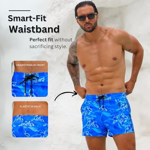 Tucann Men's Trunks 3" Compression Liner Quick Dry Zipper Pocket Chlorine Resistan 4 Way Stretch Swim Shorts for Men4