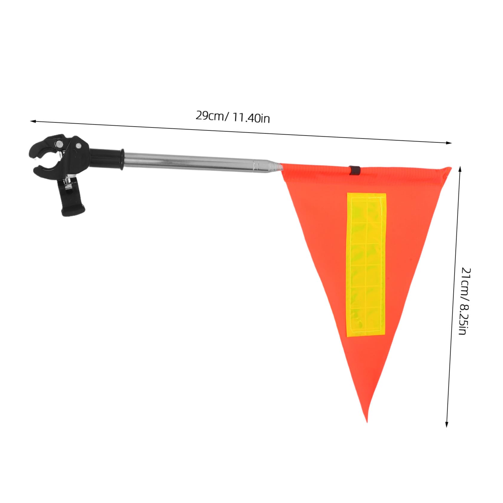 GALPADA Drapeau de Fauteuil Roulant Réfléchissant en PVC Mât Acier Inoxydable Hauteur Ajustable 1,2 m