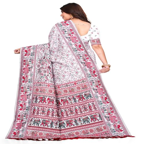 Zari Embroidery Saree With Unstitched Fancy Work Blouse Piece Saree For Women4