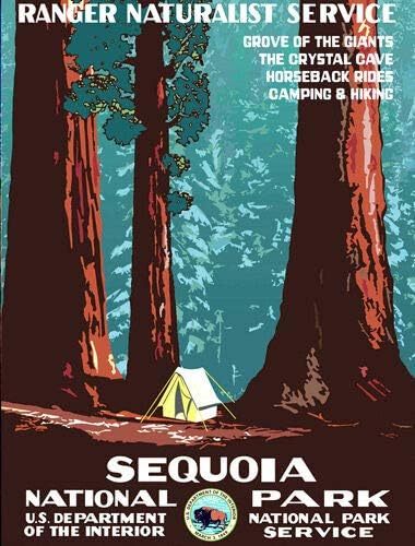 Imán de 3 x 4 pulgadas de SEQUOIA Art Poster - California Rv National Park Hike CA imán magnético adhesivo de vinilo