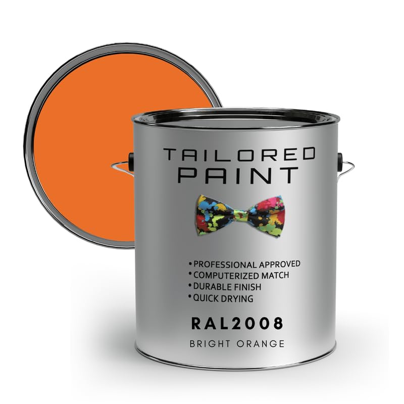 Tailored Paint uPVC Window & Door 1K Paint Brush or Spray On - Satin Finish - RAL2008, Bright Orange - 100ml Tin