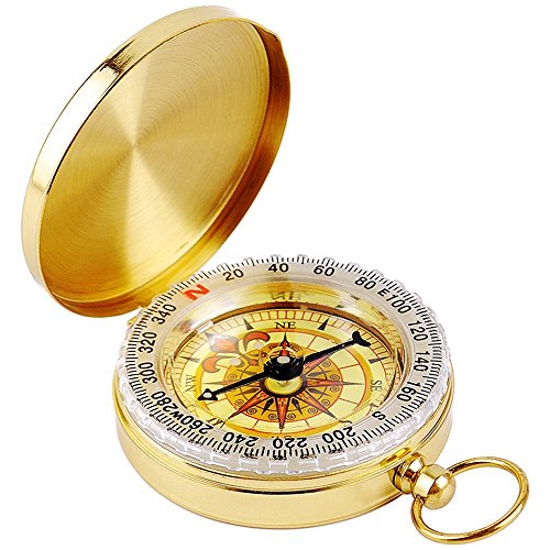 MMY-Boussole Compass Poche de compas portable pour Voyage L'extérieur Outdoor Navigation Camp Randonnée Guide d'outil de survie-Or