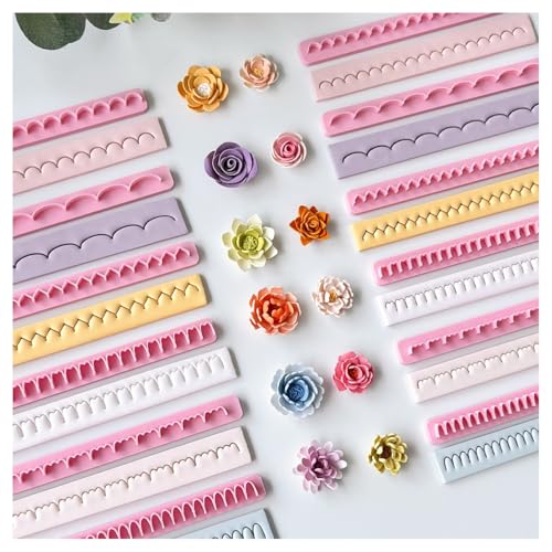Keoker Polymer Clay Flower Petal Line Cutter Shape Polymer Clay Cutters to Make 3D Flowers Polymer Clay Petal Tool