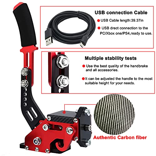 Image of Obokidly Upgrade USB Handbrake Support G920 Compatible with Xbox ONE /Xbox ONE S for Simracing Game Sim Rig ; and Suitable for PC (Red-2)