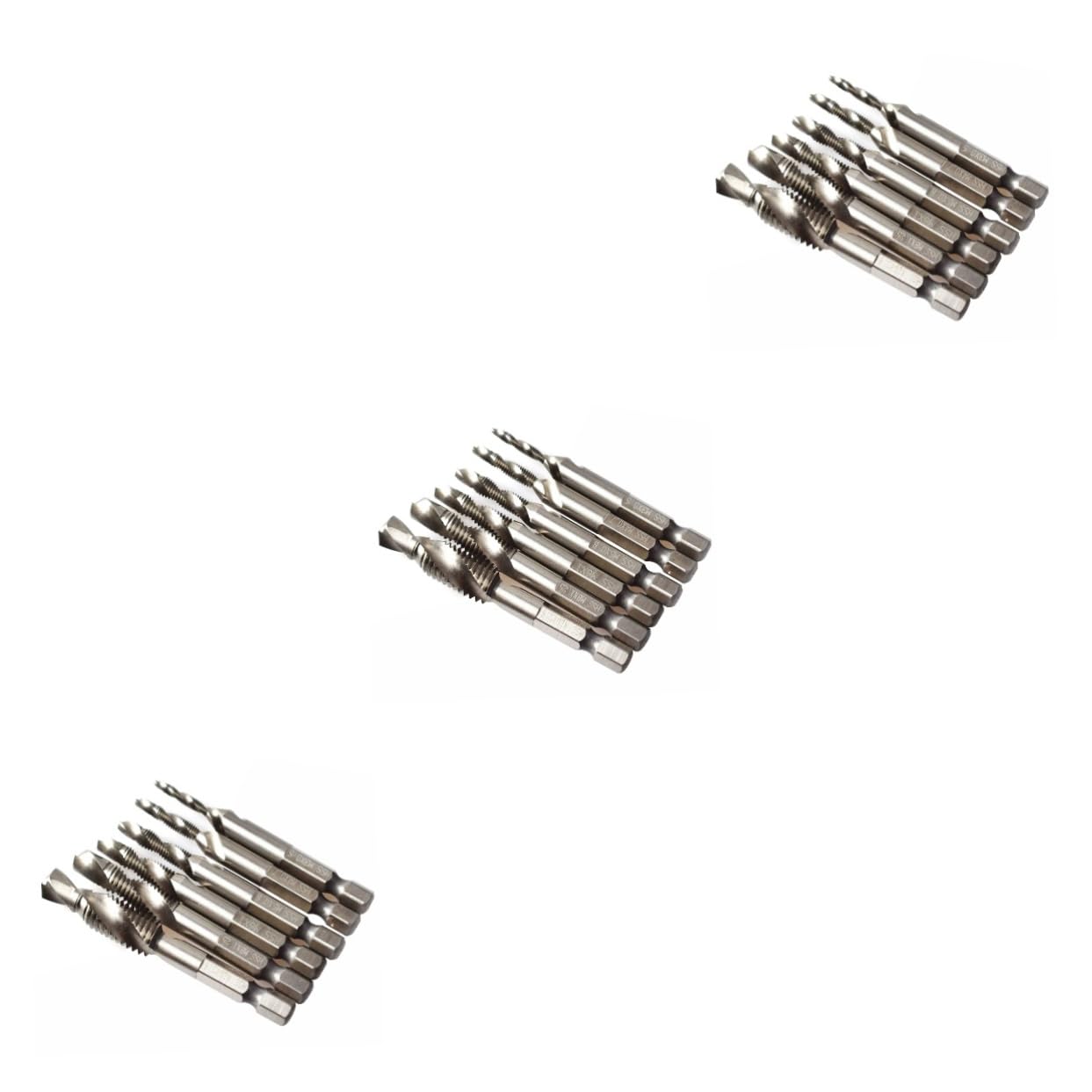 Housoutil Juego De 18 Brocas Avellanadas Con Revestimiento De Titanio Para Taladro De Metal Y Macho De Roscar Con Punta Espiral Para Acero.