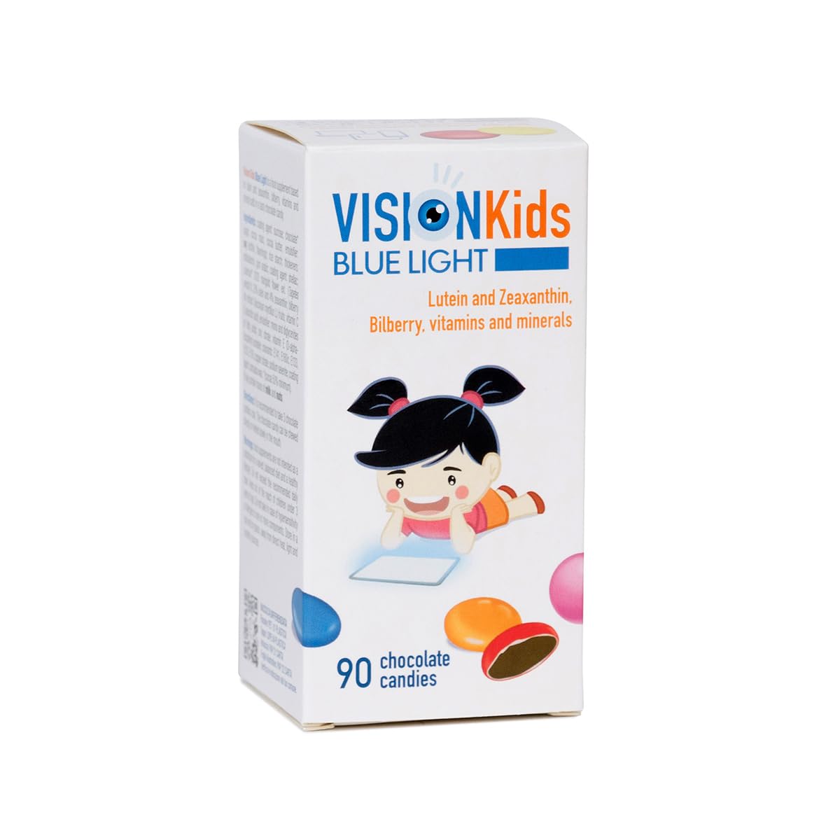 Lutein and Zeaxanthin Supplement for Kids Eyes (60 Chocolate Dragèes) - Vision Kids Blue Light Eyesight Supplement for Retina Protection