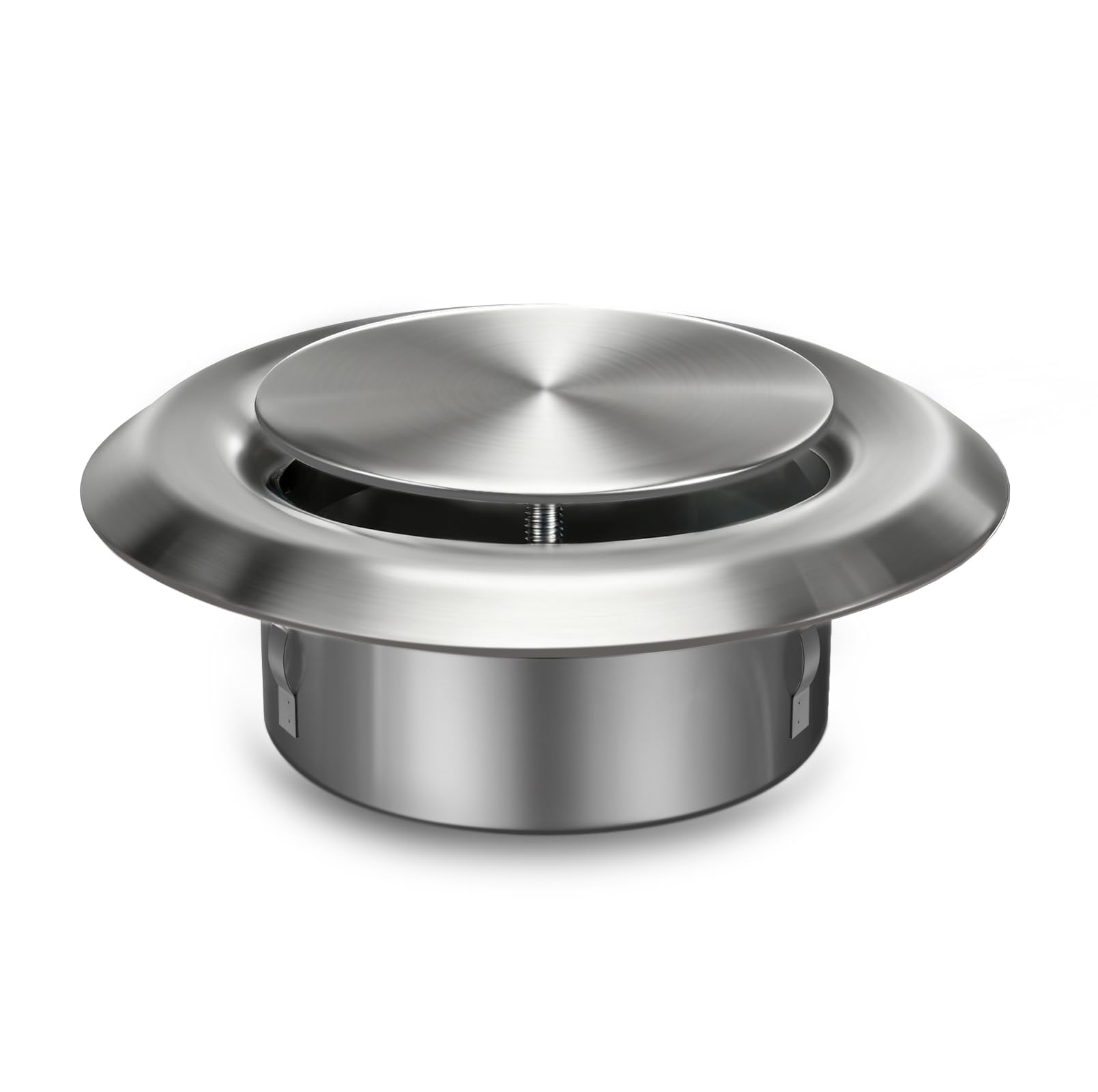 Aygrochy Adjustable Air Vent 100mm Ventilation Grille Cover Stainless Steel Round Extractor Outlet for Bathroom Office Kitchen Ventilation