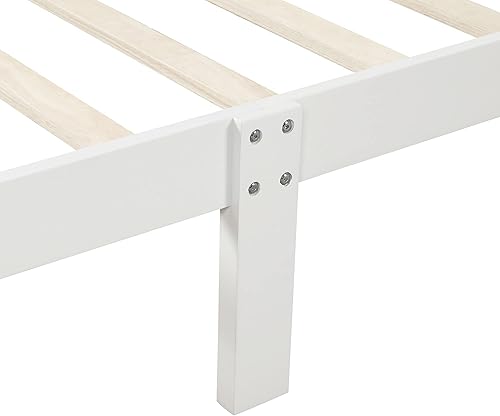 Miniatura 66 de Merax Base de cama de madera tamaño individual, base de colchón con cabecero, estribo, soporte de listones de madera, color espresso