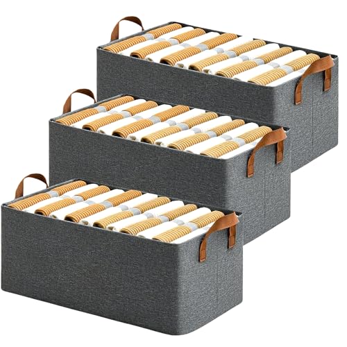 Image of PRIME PICK XL Oxford Cloth Organizer jeans, t-shirts, sweaters, socks, towels, and daily essentials neatly in wardrobes, shelves, or closets in bedrooms and living spaces. (Pack of 3)