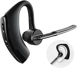 Fone de Ouvido Intra-Auricular Sem Fio V8S BT5.0, Bluetooth, Atendimento de Chamadas, Microfone, Esportes, Gancho de Orelha, Preto, 1 Unidade