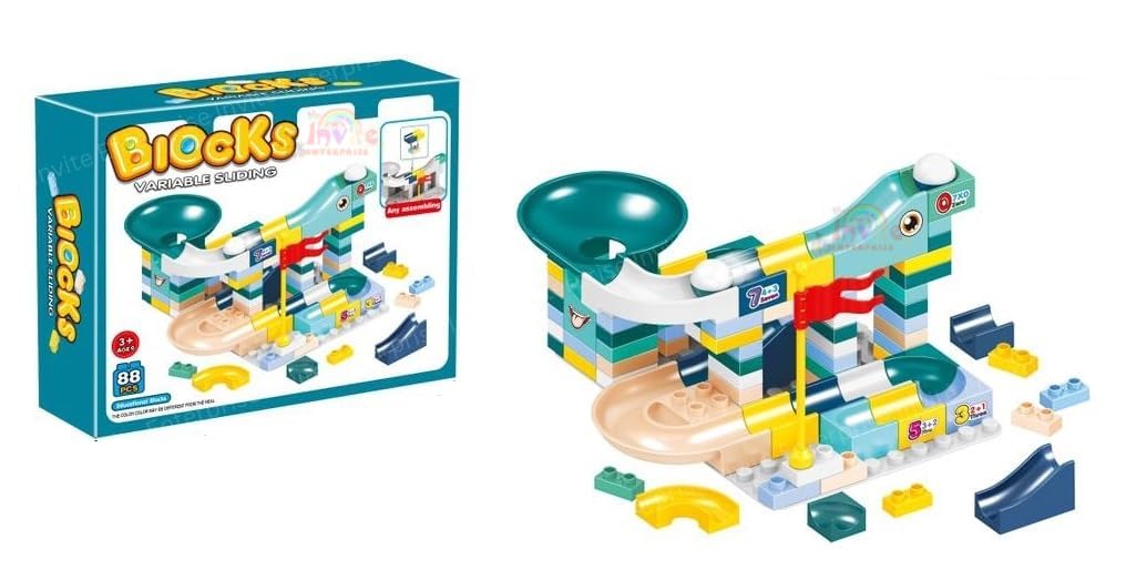 LAEMENOZ 88PCS Assembly Block Marble Run Slide Track Building Blocks Funnel Slide DIY Sets Bricks Kids Toys (B0CLLWDQBZ) Amazon Price History, Amazon Price Tracker