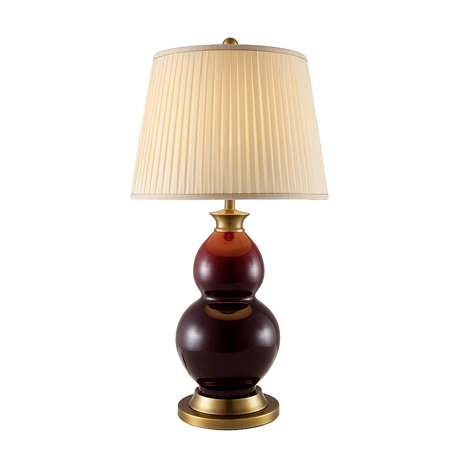 Lampa nocna Kreatywne lampy stołowe Ceramika Lampy nocne z abażurami z tkaniny Luksusowa tykwa Stolik nocny Lampa stołowa do domowego biura, 36,2"H Lampa stołowa do sypialni
