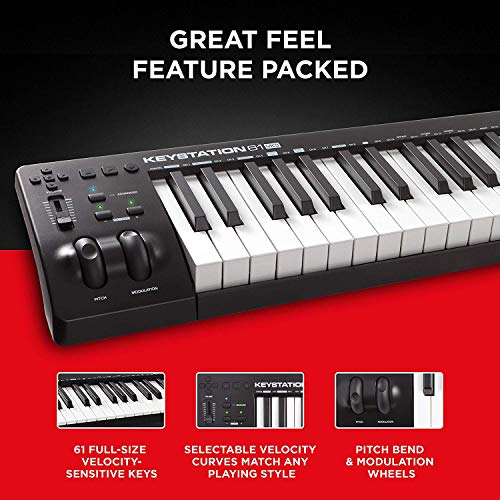 Image of M-AUDIO Keystation 61 MK3 Paquete de Controlador MIDI con Pedal de Sustain M-AUDIO SP-2 para Grabacion de Estudio, Produccion Musical, Podcasting, Streaming