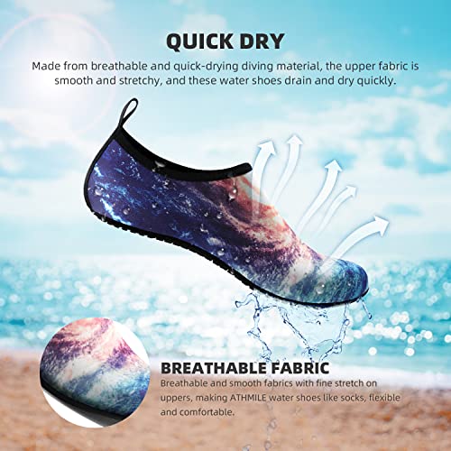 image for ATHMILE Water Shoes for Women Men Quick-Dry Aqua Socks Swim Beach Bare