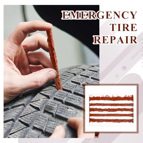 Image of 5 Pcs Tire Plugs, 4 inch x1 /4 inch Rubber Tire Plug Repair Kit for Tubeless Off-Road Tires Car, RV, SUV, ATV, Motorcycle, Truck, Tractor (Red)