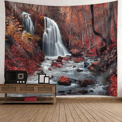 Tapisserie cascade et forêt pour créer un coin nature apaisant dans votre salon