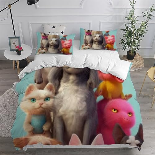 Housse de couette King animaux douce pour sommeil paisible des filles
