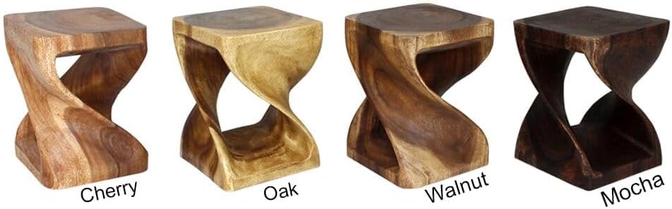 Eco-Friendly Walnut Twist Stool/Table 15"x15"x20" - Handcrafted