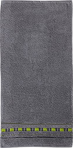 Erwin Müller Duschtuch - Achern grau/grün Größe 70x140 cm - 500g/m² -...