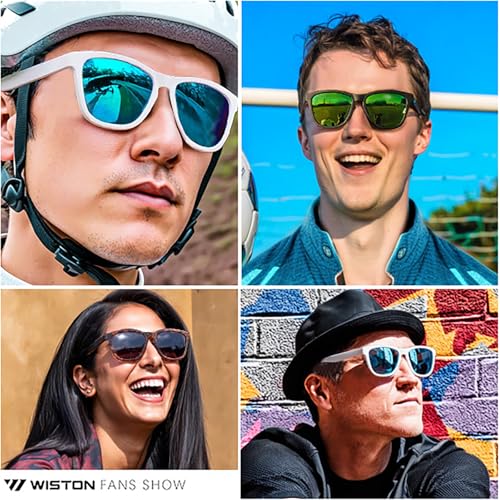 Image of WISTON Polarized Round Sunglasses for Women & Men,Running Sunglasses Retro Classic UV400 Protection TR Frame Lightweight 8107